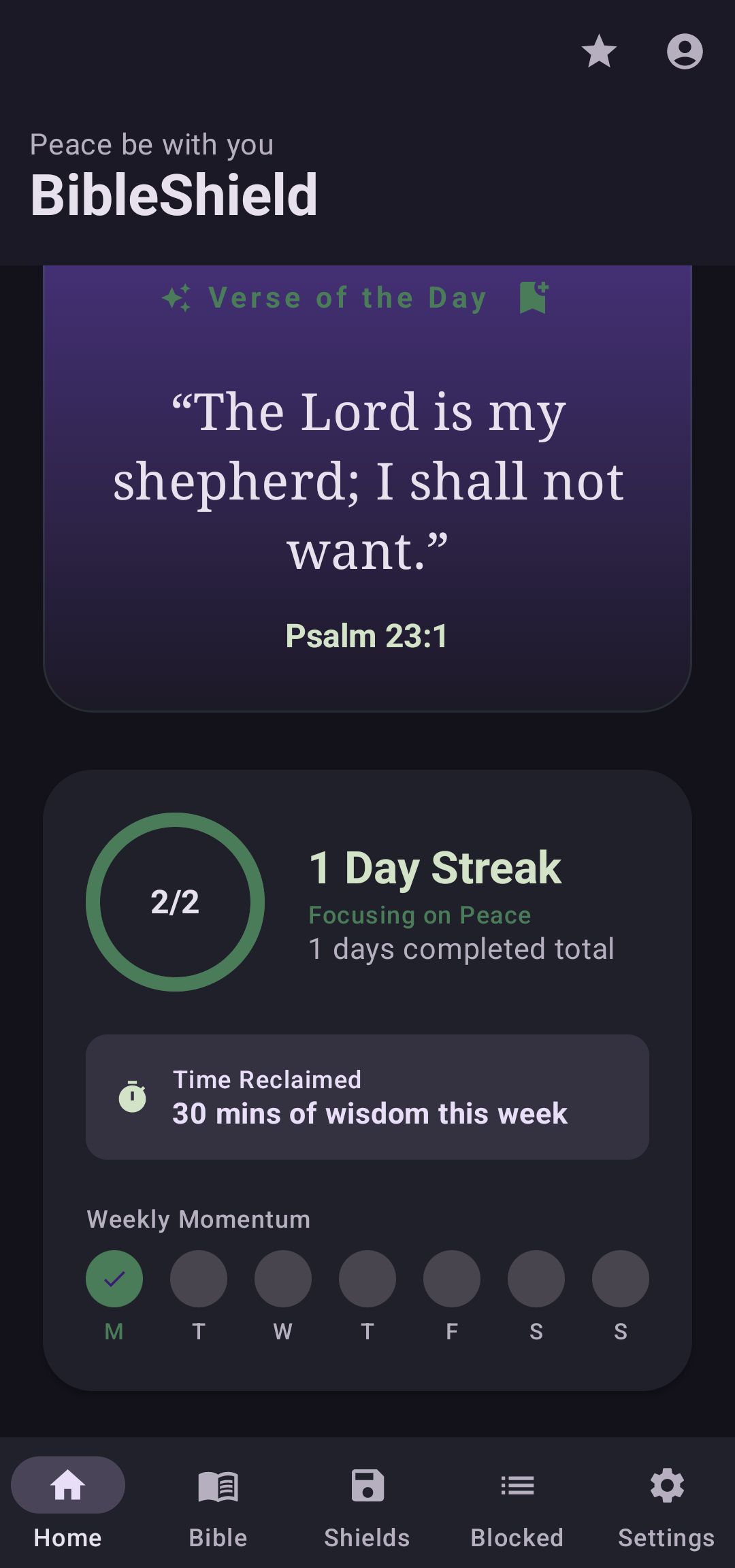 BibleShield app screenshot